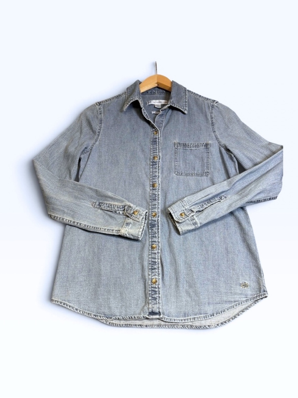 Southern Tide Intercoastal Chambray Shirt Women XS Blue Denim Button Down